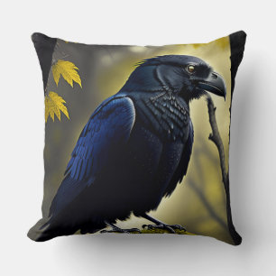Rustic Raven - Natures Guardian Throw Pillow