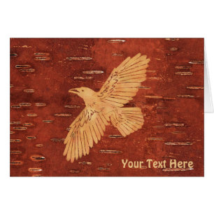 Rustic Raven On Inner Birch Bark