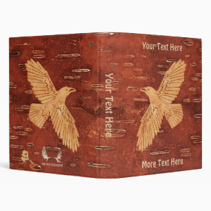 Rustic Raven On Inner Birch Bark Binder