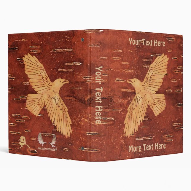 Rustic Raven On Inner Birch Bark Binder (Background)