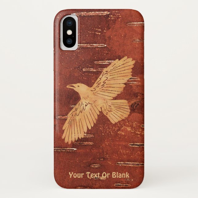 Rustic Raven On Inner Birch Bark Case-Mate iPhone Case (Back)