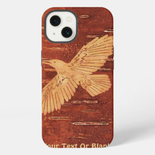 Rustic Raven On Inner Birch Bark iPhone 13 Case
