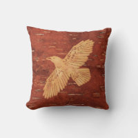 Rustic Raven On Inner Birch Bark