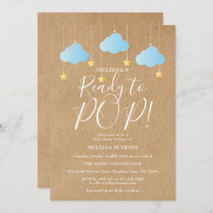 Rustic Ready to Pop Twinkle Twinkle Baby Shower Invitation