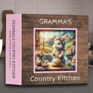  Rustic Recipe Book Cute Baking Bunny Personalized Binder