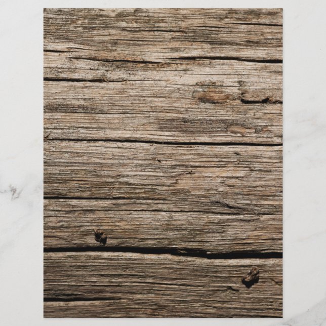 Rustic Reclaimed Barn Board Scrapbook Paper (Front)