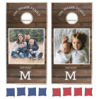 Rustic Reclaimed Wood Family Name Monogram Photo