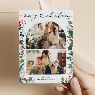 Rustic Red 2 Photo Arch Joyeuse carte de Noël