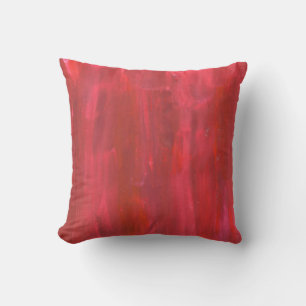 Rustic Red Abstract Watercolor Painting Throw Pillow