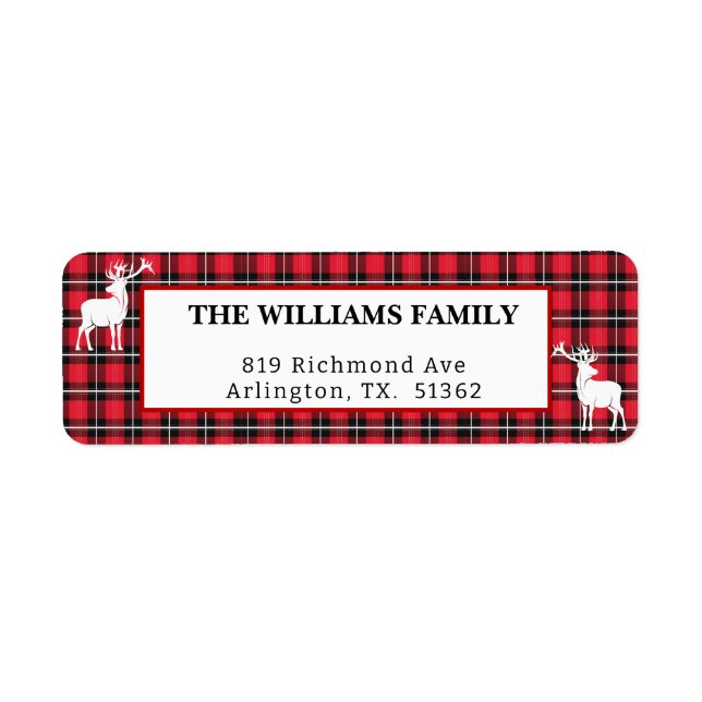 Rustic Red and Black Buffalo Plaid Holiday (Front)