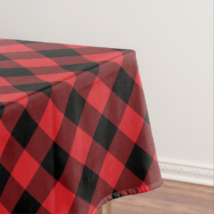 Rustic Red and Black Buffalo Plaid Tablecloth