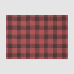 Rustic Red and Black Buffalo Plaid Tissue Paper