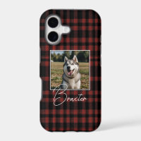 Rustic Red and Black Plaid Pattern Photo
