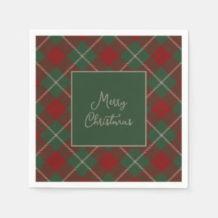 Rustic Red and Green Tartan Plaid Christmas Napkin