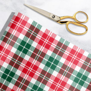 Rustic Red and Green Tartan Plaid Christmas Wrapping Paper