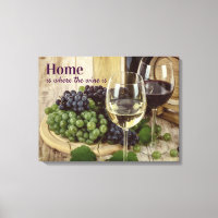 Rustic Red and White Wine Glasses Grapes Barrel