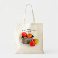 Rustic Red Apple Bucket Teacher Name
