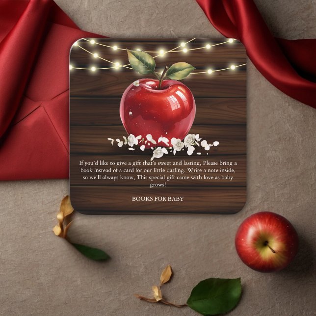 Rustic Red Apple Floral Baby Shower Enclosure Card (Creator Uploaded)