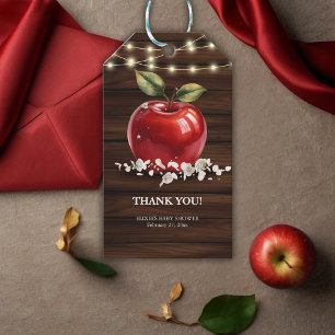 Rustic Red Apple Floral Baby Shower Gift Tags