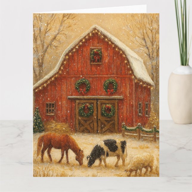 Rustic Red Barn Card (Front)
