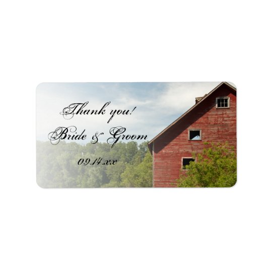 Rustic Red Barn Country Wedding Favour Tag