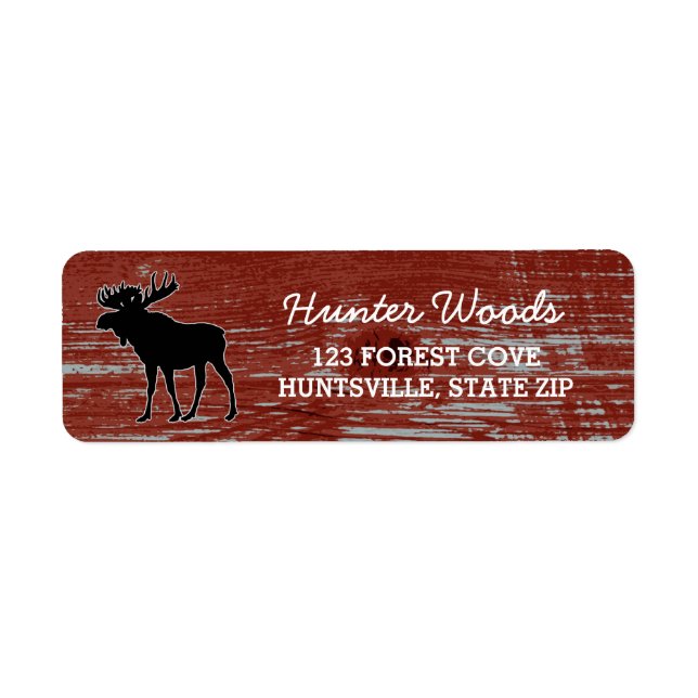 Rustic Red Barn Wood Grain | Manly Moose Wildlife (Front)