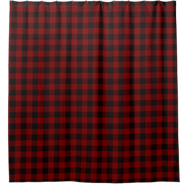 Rustic Red | Black Buffalo Check Plaid Pattern (Front)