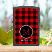 Rustic Red Black Buffalo Lumberjack Check Plaid