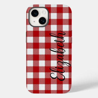 Rustic Red Black Buffalo Plaid - can edit red Case