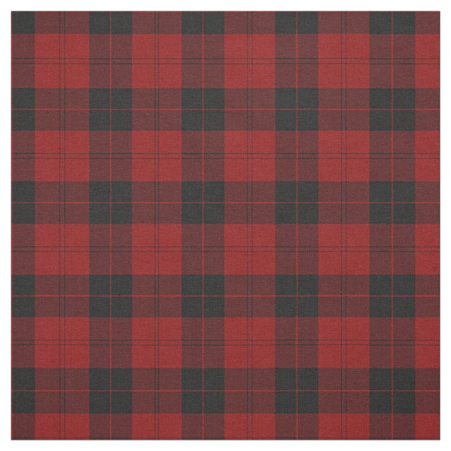 Rustic Red Black Buffalo Plaid Check Farmhouse Fabric (Swatch)