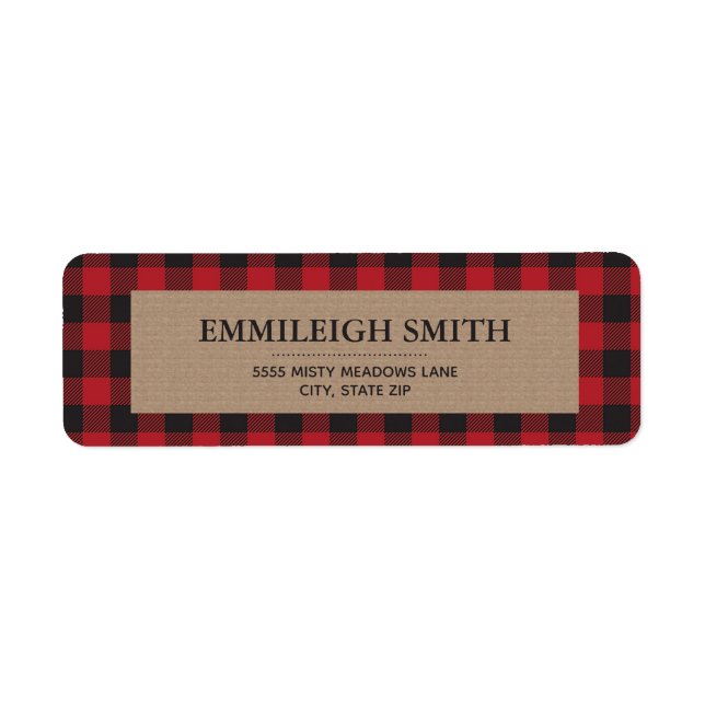 Rustic Red Black Christmas Buffalo Plaid Kraft  (Front)