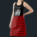 Rustic red black plaid monogram name kitchen apron<br><div class="desc">Rustic red black buffalo plaid monogram name kitchen Apron.
You can add your own name and text to personalize.</div>
