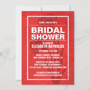 Rustic Red Bridal Shower Invitations