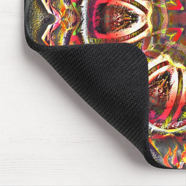 Rustic red brown texture in spoiled kaleidoscope   mouse pad (Corner)