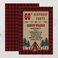 Rustic Red Buffalo Checks Camping Birthday Party