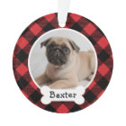 Rustic Red Buffalo Plaid Christmas Dog Photo Name