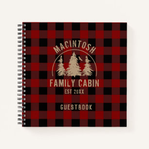 Rustic Red Buffalo Plaid Woods Guest Book