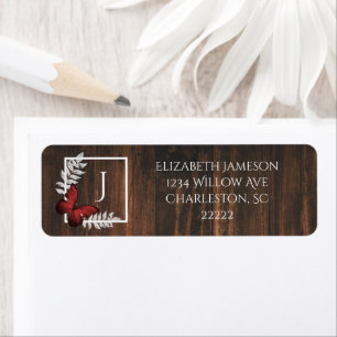 Rustic Red Butterfly Label