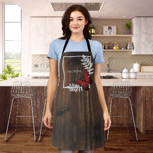 Rustic Red Butterfly Personalized Apron