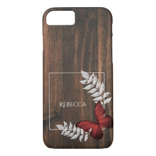 Rustic Red Butterfly Personalized Case-Mate iPhone Case