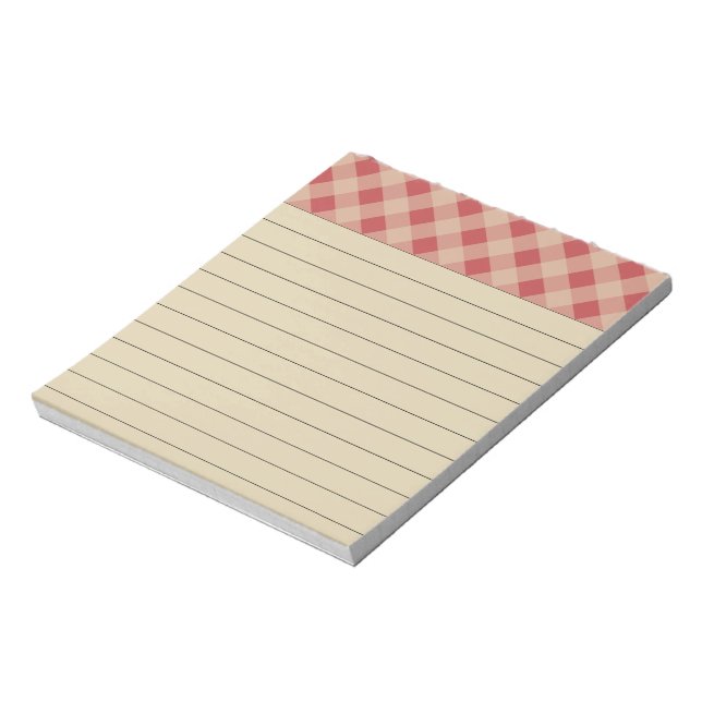 Rustic Red Chequered Notepad (Rotated)