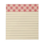 Rustic Red Chequered Notepad (Front)