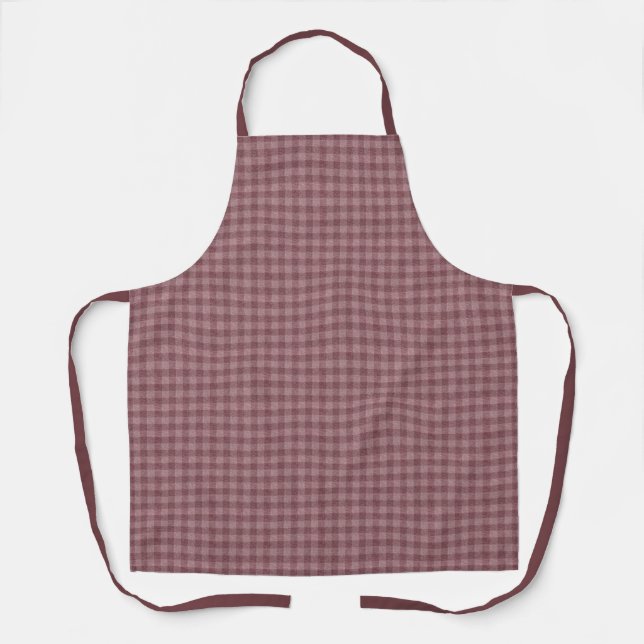 Rustic Red Chequered Pattern Apron (Front)