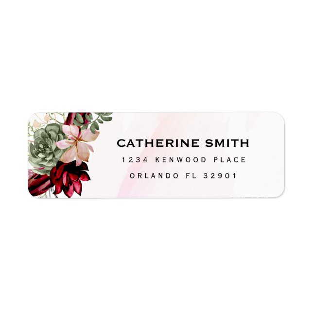 Rustic Red Elegant Floral Invitation (Front)