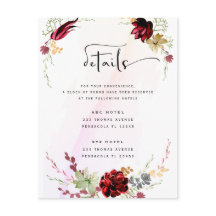 Rustic Red Elegant Floral Invitation