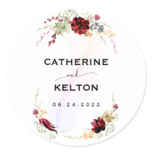 Rustic Red Elegant Floral Invitation