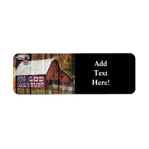 Rustic Red faded Barn With Latch In God We Trust L
