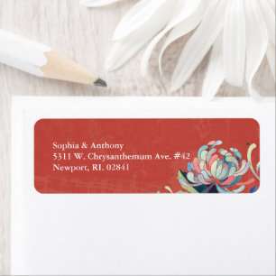 Rustic Red Floral Wedding Return Address