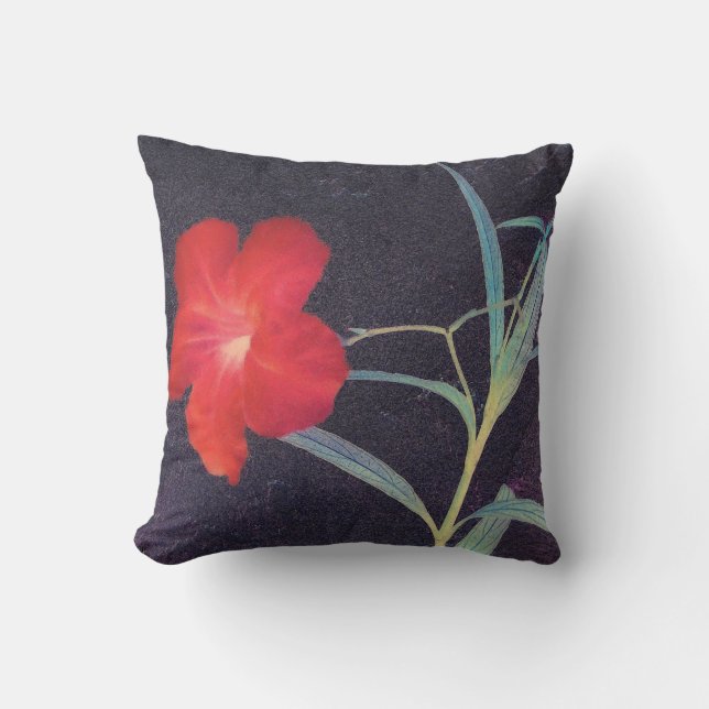 Rustic Red Flower Breeze Outdoor Pillow (Front)