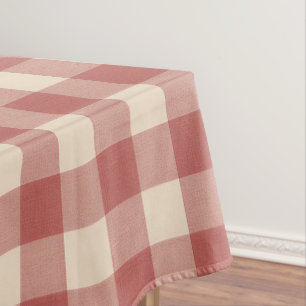 Rustic Red Gingham Modern Christmas Tablecloth